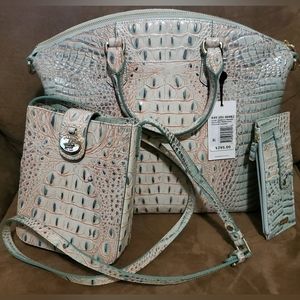 Brahmin Aquarelle Handbag Set - Large Duxbury (NWT) Marley & Credit Card Wallet